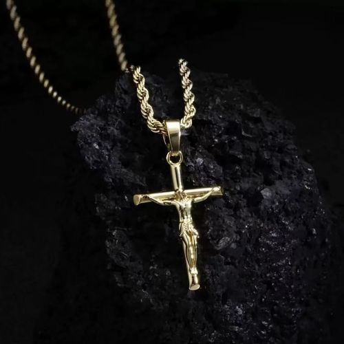 Gold-Plated Cross Pendant Necklace for Men - Tarnish-Resistant, Minimalist & Premium Design | Stylish Daily Accessory