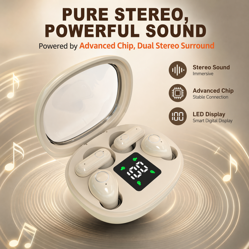 New 4-Pack Wireless Earphones | Digital Display & Gaming Mode All Day Use