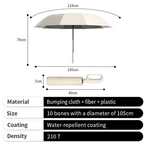 Automatic Folding Umbrella Windproof UV Sun & Rain 2-in-1