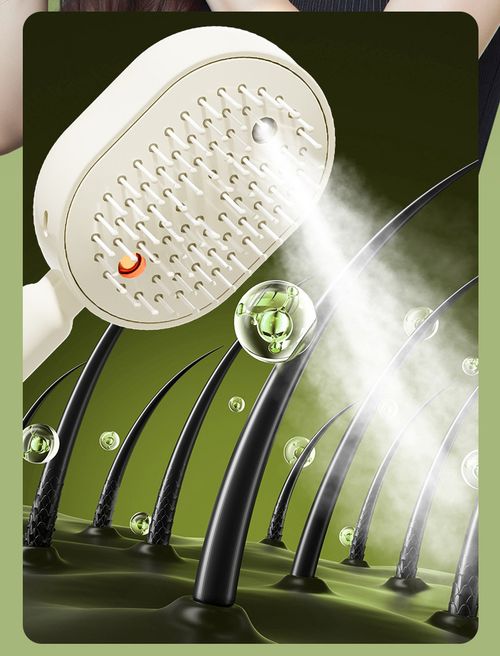 2026 Electric Red Light Spray Hair Brush with One‑Key Cleaning, Anti‑Tangle, Massage, Volumizing and Atomized Essential Oil Hair Care