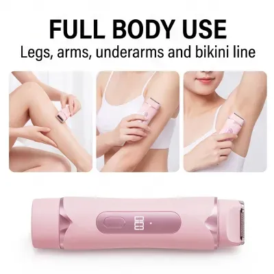 All-New Waterproof Electric Trimmer with Dual-Function Stainless Steel Blade & Digital Display | Gentle care to meet all your at-home grooming needs.