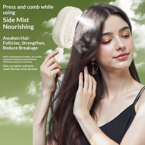 2026 Electric Red Light Spray Hair Brush with One‑Key Cleaning, Anti‑Tangle, Massage, Volumizing and Atomized Essential Oil Hair Care