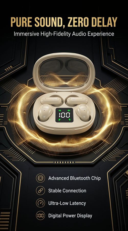 Bestselling 4-Pack Comfortable Mini In-Ear Bluetooth 5.4 Earphones with Digital Display, Low Latency for Gaming, and Extra Long Battery Life