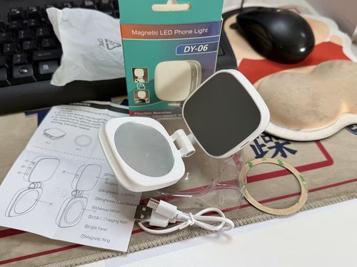 New Magnetic Mini Phone Fill Light with Mirror, MagSafe Compatible, Pocket Light for Desktop Video Conferences & Live Streaming