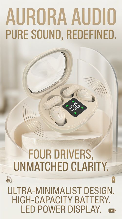 Bestselling 4-Pack Comfortable Mini In-Ear Bluetooth 5.4 Earphones with Digital Display, Low Latency for Gaming, and Extra Long Battery Life