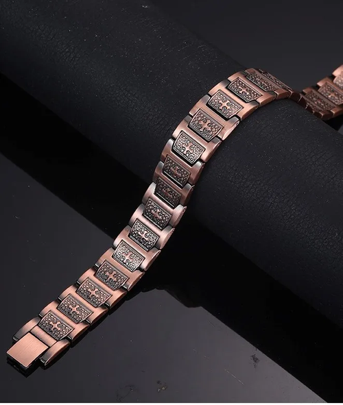🎉New Week 49% OFF- Retro fashion cross magnet negative ion magnetic therapy red copper bracelet for men