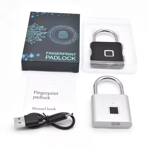 Smart fingerprint padlock outdoor waterproof and rust-proof padlock smart electronic padlock head door anti-theft password lock cabinet