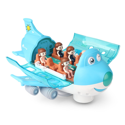 Electric universal cartoon Airbus airplane light music rotating airplane educational children's toy, with rechargeable battery, rechargeable.