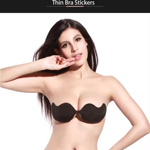 Self-adhesive washable strapless sexy mango shaped bra