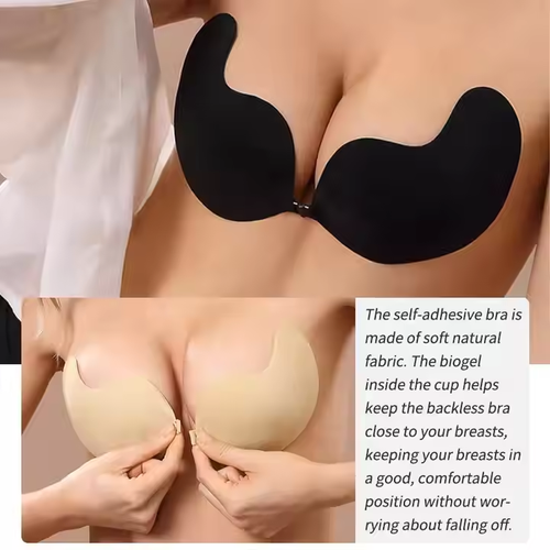 Self-adhesive washable strapless sexy mango shaped bra