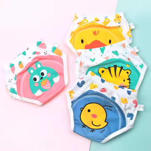 Baby training pants children's a-class pure cotton diaper pocket anti-side leakage baby spring and summer diaper pants washable, 10-20 kg can be worn, random colors