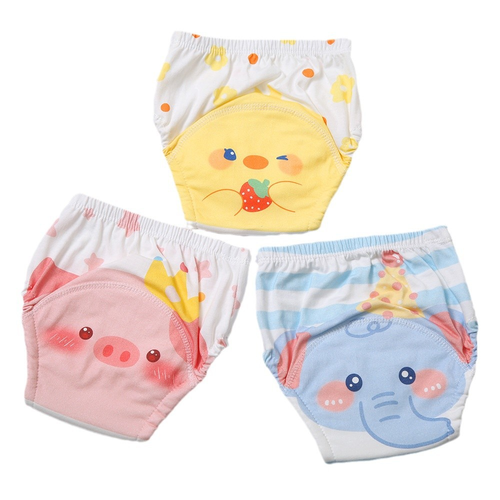 Baby training pants children's a-class pure cotton diaper pocket anti-side leakage baby spring and summer diaper pants washable, 10-20 kg can be worn, random colors