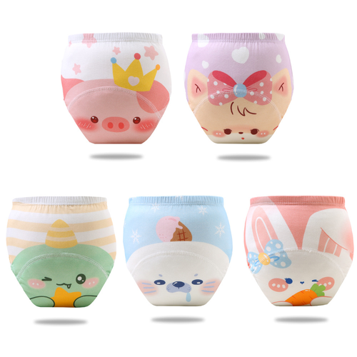 Baby training pants children's a-class pure cotton diaper pocket anti-side leakage baby spring and summer diaper pants washable, 10-20 kg can be worn, random colors