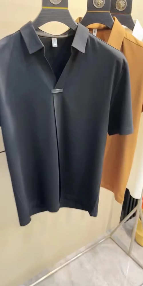 Men's new pure cotton t-shirt high quality solid color short-sleeved t-shirt light breathable business t-shirt