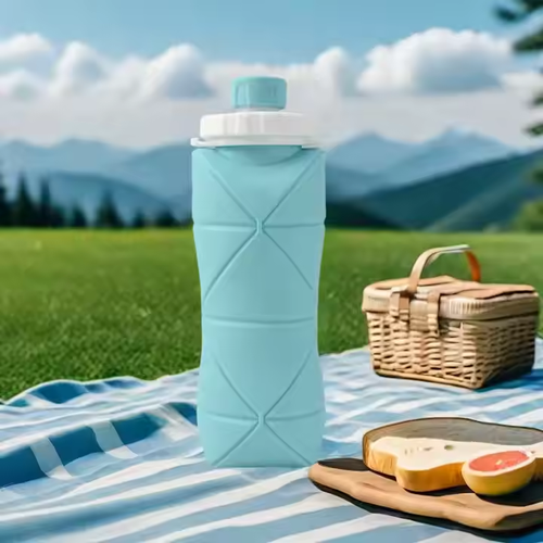 Travel portable leak-proof foldable water bottle