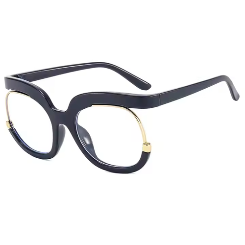 Large frame fashionable blue light blocking ladies plain glasses