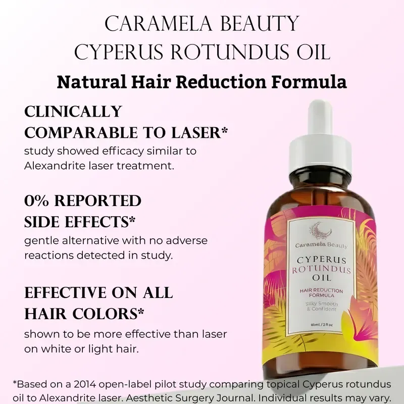 Caramela Beauty Cyperus Rotundus Oil for Natural Hair Reduction -60ml-2oz