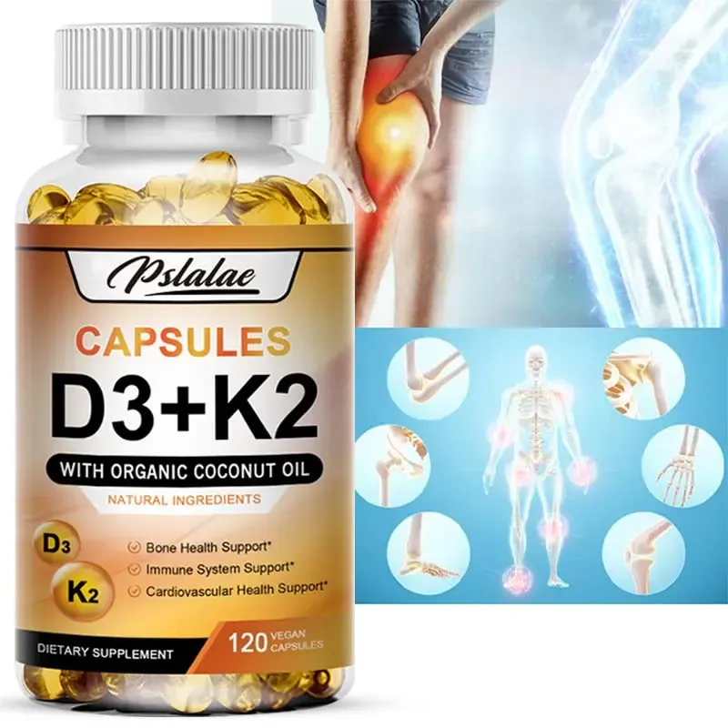 Vitamin D3+K2 Composite Vitamin Supplement - Supports bone health, supports immune system, supports emotional stability - 120 capsules