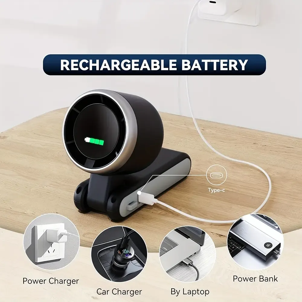 Portable Handheld Turbo Fan, Multifunctional 5-Speed Fan, 3600 mAh Battery-Operated, Up to 10 Working Hours, 3-in-1 Rechargeable Hand Fan with Air Turbo Tech Cooling for Outdoor Activities, Travel, Work。GLOBAL PICKS