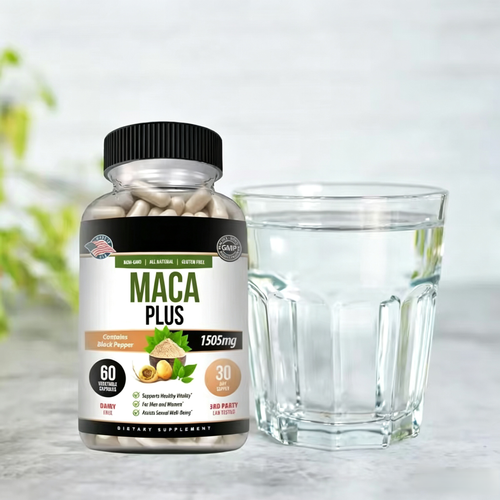 MACA | Maca Root for Women and Men | Black Pepper with Red, Yellow & Black Maca Root Powder | Natural Energy Herbal Supplement