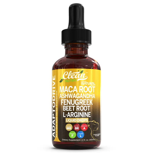Clean Nutra Maca Root, Ashwagandha, Fenugreek, Beet Root, L-Arginine & More for Women & Men's Optimum Health Liquid Drop – Adapto Drive