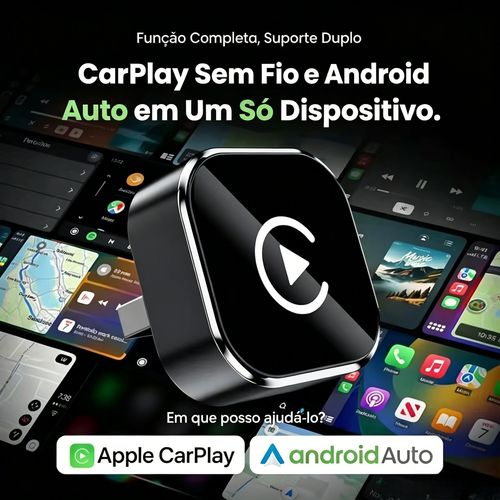 Atmosfera de Verão Novo adaptador CarPlay sem fios de 2026—compatível com dispositivos iPhone e Android. Com funcionalidades de ligação rápida e chamadas sem mãos, é um acessório automóvel ideal.