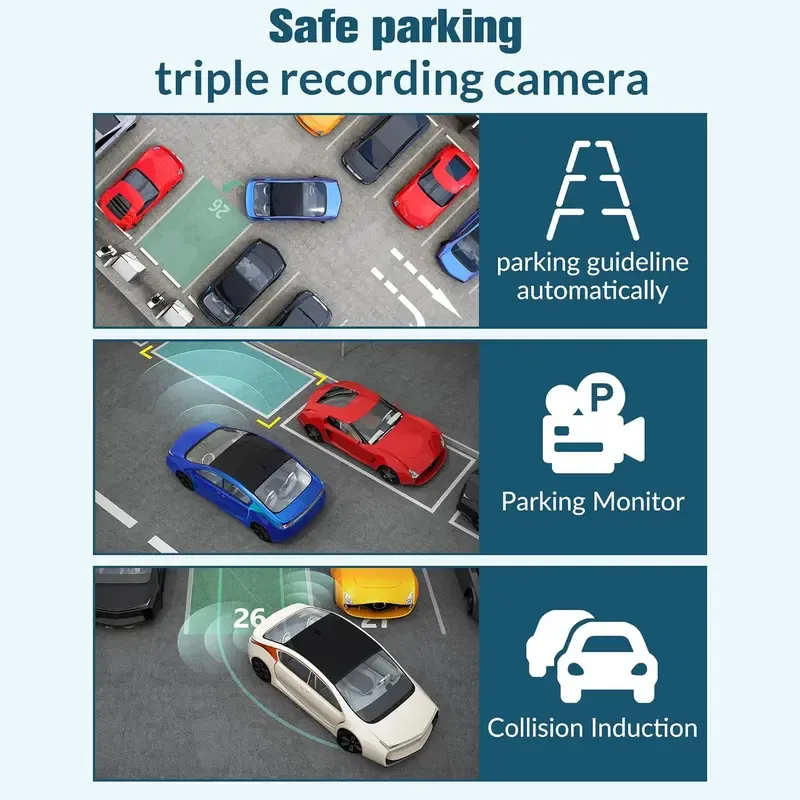 Dash Camera for Cars,4K Full UHD Car Camera Front Rear with Free 32GB SD Card,Dashcams for Cars with Night Vision,24 Hours Parking Mode,WDR,G-Sensor,Motion Detection, Professional Direct