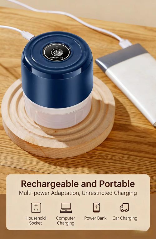 Portable Wireless Multi-functional Garlic Press | USB Rechargeable, Small Blender for Home and Travel