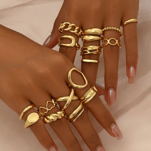 Hot Selling African Light Luxury Style Open Ring Women's Love Personality Niche Design Ring Set Versatile