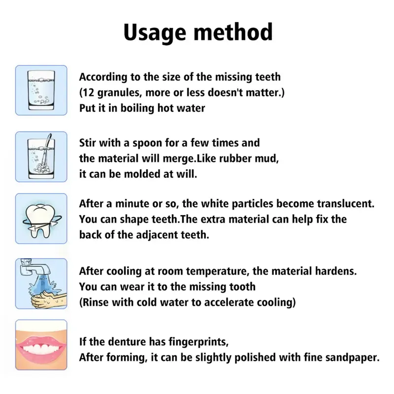 EELHOE Moldable Dental Gel Dentures Temporary Fillings Cavities and Teeth Fillings Temporary Tooth Filling Denture Kit Oral false tooth fake