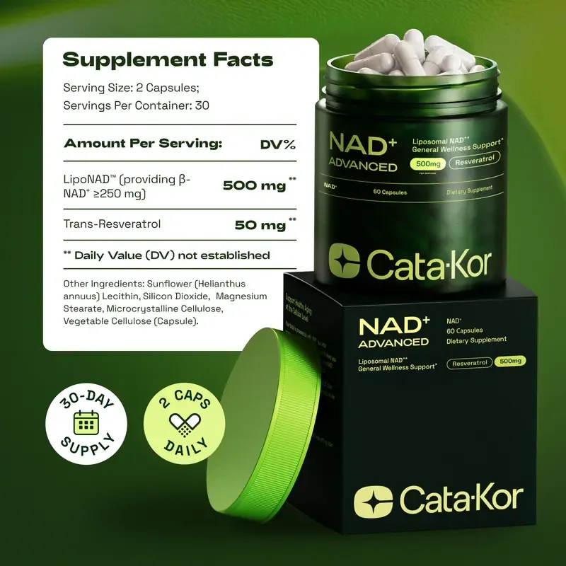 NAD-Advanced Energy & Healthy Aging Supplement  500mg per serving - 60 capsules (60-day supply)