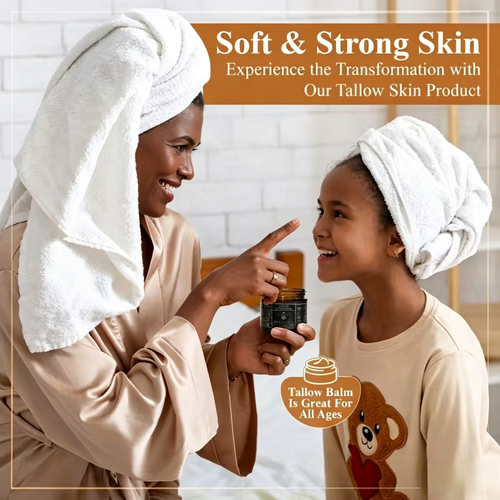 Organic Grass-Fed Beef Tallow Balm with Raw Honey - Handmade All-Natural Moisturizer for Soft, Smooth, Radiant Skin