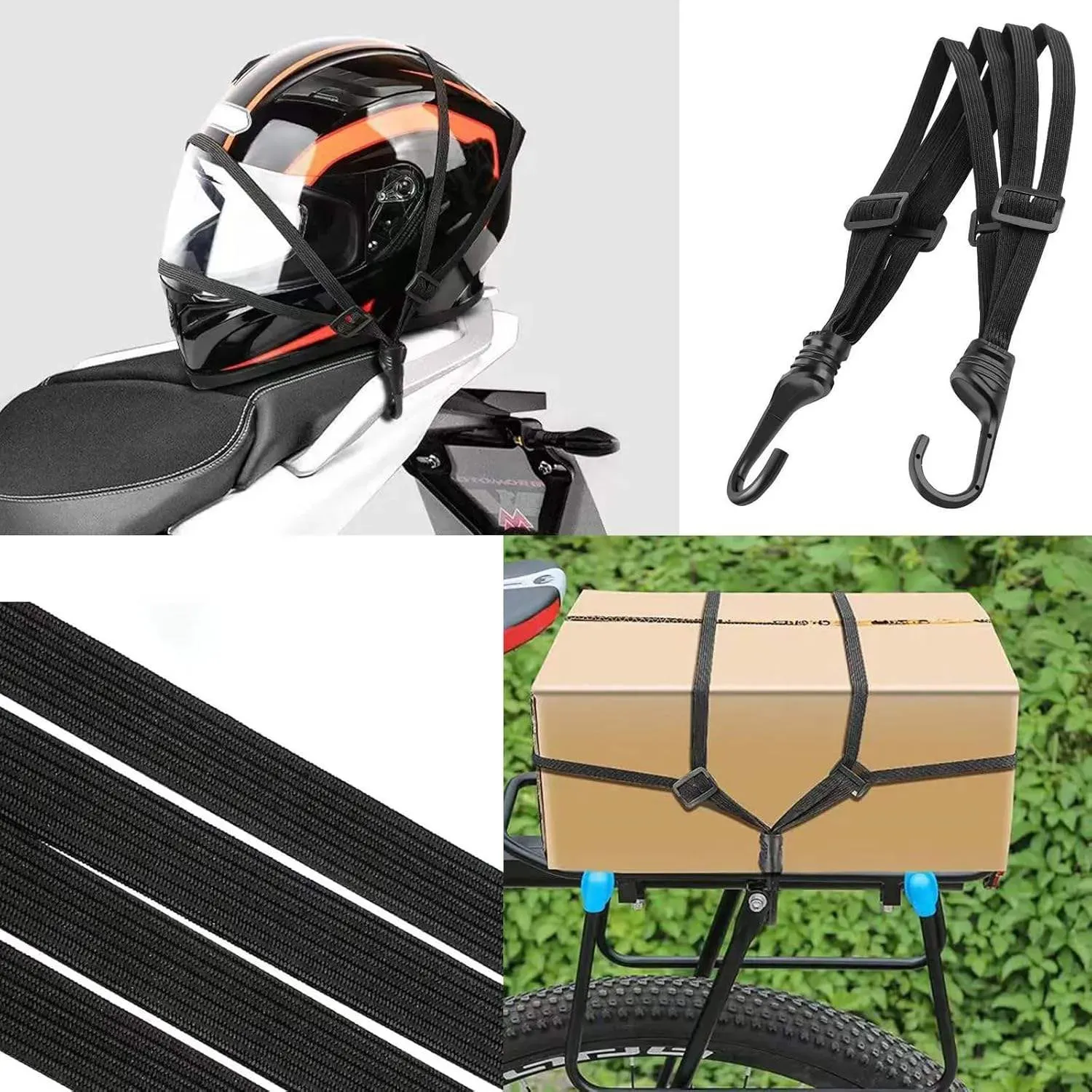Keep Your Gear Secure on Rides – Motorcycle & E-Bike Elastic Straps!