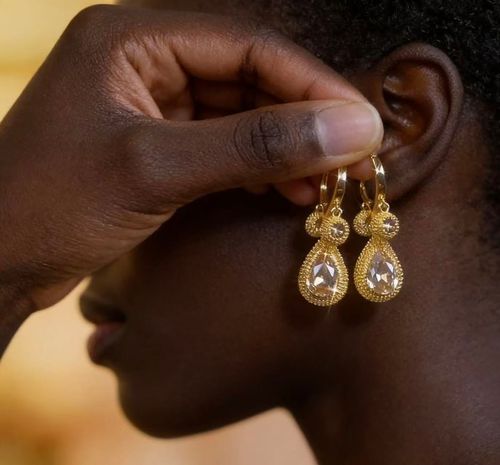 Vintage Alloy Crystal Earrings - Elegant Minimalist Luxury Jewelry