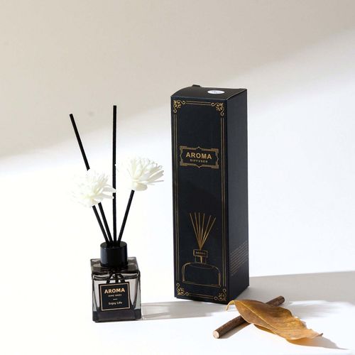 Elegant Gray Cube Reed Diffuser – Long-Lasting Fragrance for Home 🌸