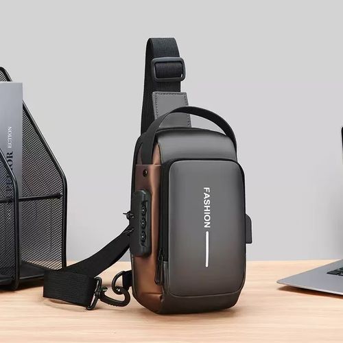 Unisex Stylish Chest Bag - USB Charging + Combination Lock | Large Capacity Commute Bag