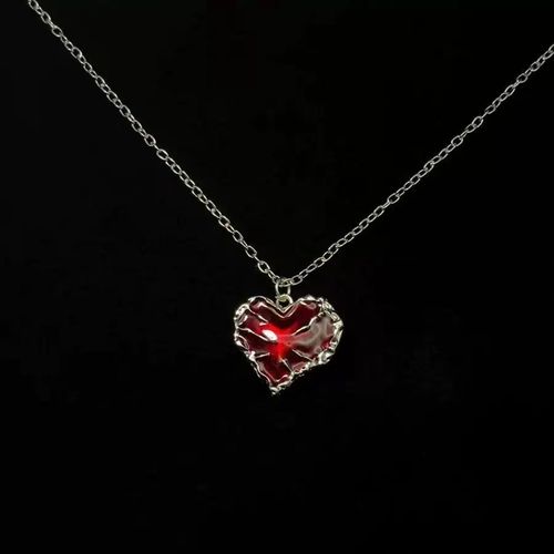 New Couples Sword & Liquid Heart Necklace Set | Unique Heart Pendant Matching Chains