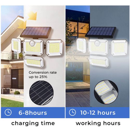 Solar Rotating Motion Sensor Garden Light - Long-Lasting & Waterproof Outdoor Lamp