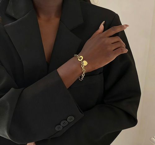 Heart Titanium Steel Bracelet | Stylish OT Clasp | Perfect for Couples & Daily Wear