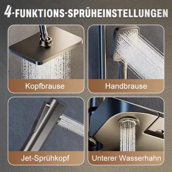 Intelligent pressure-increasing thermostatic shower set with digital display