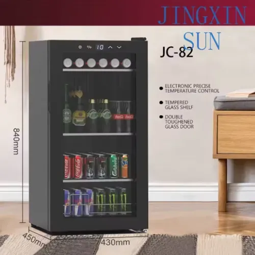 Stylish tempered glass panel refrigerator