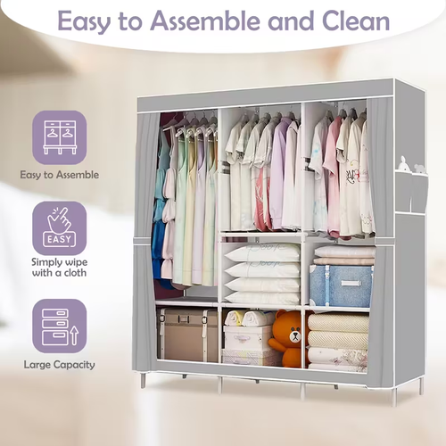 REDCXIAN Heavy-Duty Metal Wardrobe Cabinet