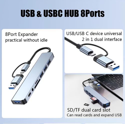 Eight-way two-port hub