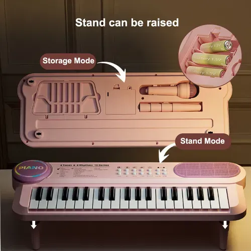 Kids Piano Toys 37 Keys Children's Early Childhood Multifunctional Educational Electronic Piano Sensory Toys Birthday Present