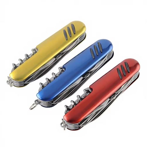 12-in-1 Portable Outdoor Survival Multi-Tool | 440 Stainless Steel Pocket Keychain Tool for Camping Hiking EDC