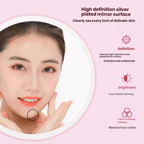 🔥 LED Makeup Mirror 🪞 Desktop 3-Color 💡 Dimmable Lighting Foldable ✨