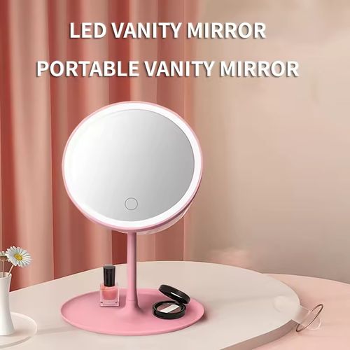 🔥 LED Makeup Mirror 🪞 Desktop 3-Color 💡 Dimmable Lighting Foldable ✨