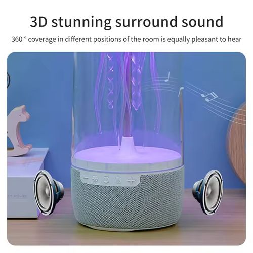 Portable Jellyfish Lamp Bluetooth Speaker | RGB Color Changing Atmosphere Light 360° Surround Sound for Home Party Outdoor