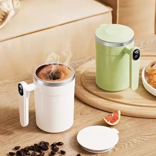 400ml Automatic Magnetic Stirring Cup | Intelligent Temperature Display Insulation Portable Electric Mixer for Coffee Soy Milk | Type-C Charging 7000RPM Mixing Cup