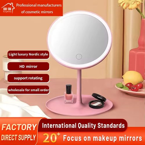 🔥 LED Makeup Mirror 🪞 Desktop 3-Color 💡 Dimmable Lighting Foldable ✨